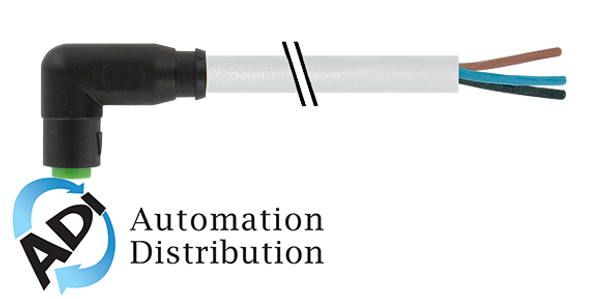 Murrelektronik 7000-08261-2110500 m8 female 90?? snap-in with cable, pvc 4x0.25 gy ul/csa 5m