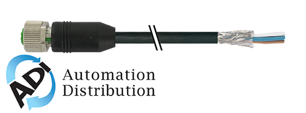 Murrelektronik 7000-13201-6410030 m12 female 0?? shielded with cable, pur 4x0.34 shielded bk ul/csa+drag chain 0,3m