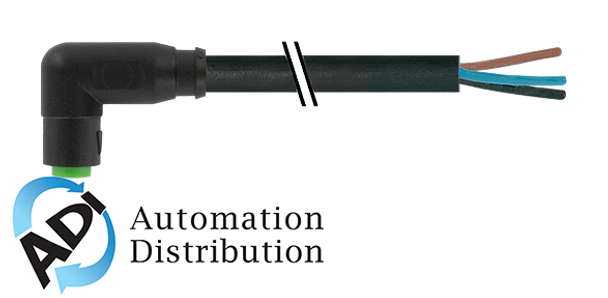 Murrelektronik 7000-08241-6500300 m8 female 90?? snap-in with cable, pur 3x0.25 bk ul/csa+robot+drag chain 3m