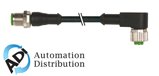 Murrelektronik 7000-40101-6530030 m12 male 0?? / m12 female 90??, pur 3x0.34 bk ul/csa+robot+drag chain 0.3m