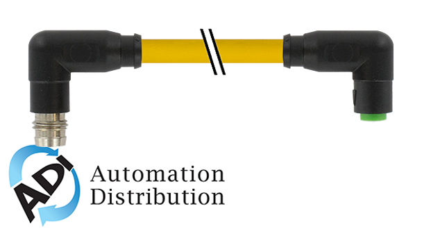 Murrelektronik 7000-88201-0200030 m8 male 90?? / m8 female 90?? snap-in, pur 3x0.25 yellow, 0.3m