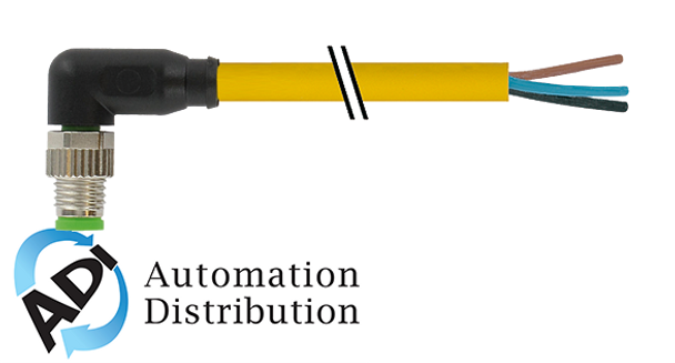 Murrelektronik 7000-08031-0110750 m8 male 90?? with cable, pvc 4x0.25 ye ul/csa 7.5m