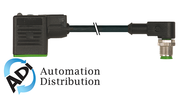 Murrelektronik 7000-40981-6160100 m12 male 90?? / msud valve plug form bi 11mm, pvc 3x0.75 black 1m