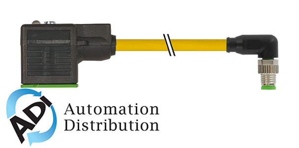 Murrelektronik 7000-88731-0130030 m8 male 90?? 4 pole / msud valve plug form a 18mm, pvc 3x0.34 yellow, 0.3m