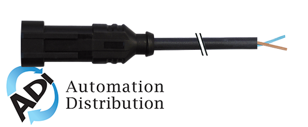 Murrelektronik 7072-73301-5120150 valve plug superseal male 2-pol. with cable, pur 2x0.75 bk 1,5m