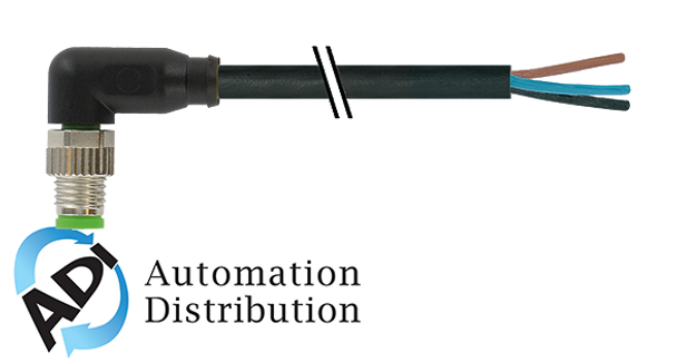 Murrelektronik 7000-08021-6300500 m8 male 90?? with cable, pur 3x0.25 bk ul/csa+drag chain 5m