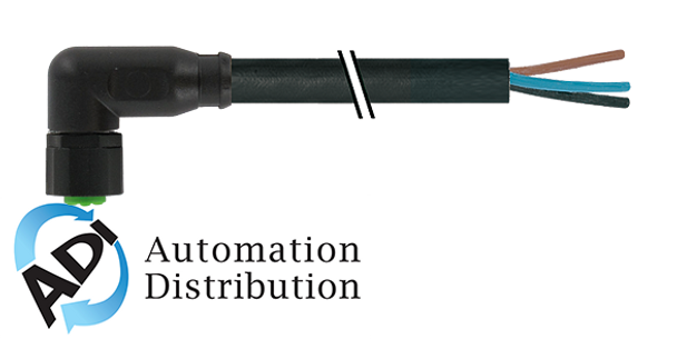 Murrelektronik 7005-08081-6300500 m8 female 90?? with cable lite, pur 3x0.25 bk ul/csa+drag chain 5m