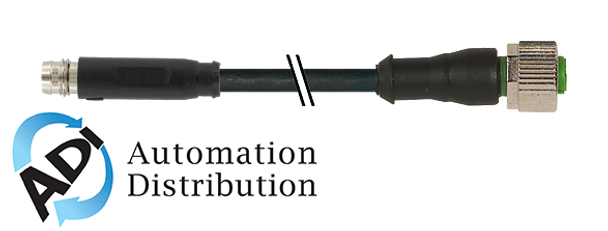 Murrelektronik 7000-88361-6300030 m8 male snap-in / m12 female 0?? screw-in, pur 3x0.25 black ul/csa, drag ch 0.3m