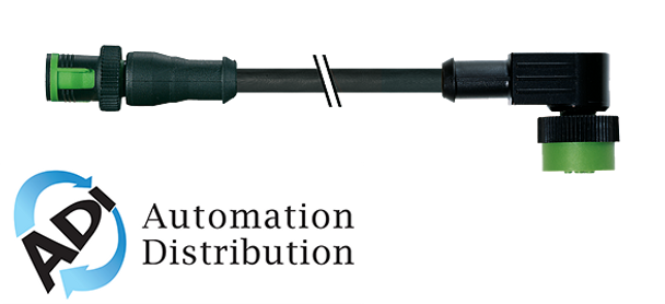 Murrelektronik 7050-40121-6340100 mq12 male 0?? / mq12 female 90??, pur 4x0.34 bk ul/csa+drag chain 1m