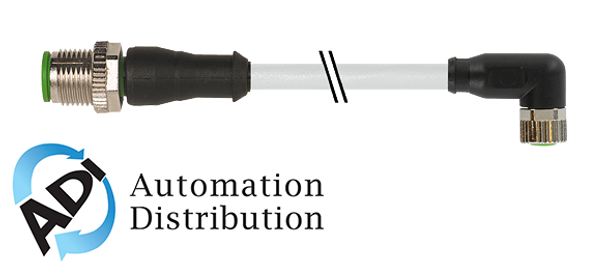 Murrelektronik 7000-40621-2210060 m12 male 0?? / m8 female 90??, pur 4x0.25 gy ul/csa 0,6m