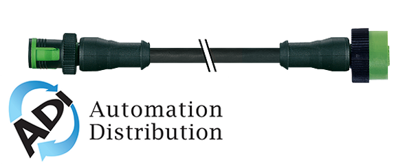 Murrelektronik 7050-40021-6340150 mq12 male 0?? / mq12 female 0??, pur 4x0.34 bk ul/csa+drag chain 1.5m