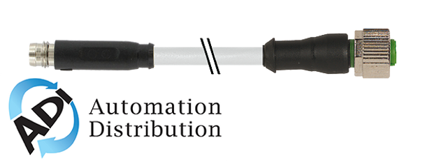 Murrelektronik 7000-88361-2100030 m8 male snap-in / m12 female 0?? screw-in, pvc 3x0.25 gy ul/csa 0.3m