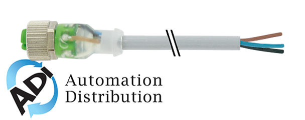 Murrelektronik 7000-12261-2230500 m12 female 0?? with cable led, pur 3x0.34 gy ul/csa 5m