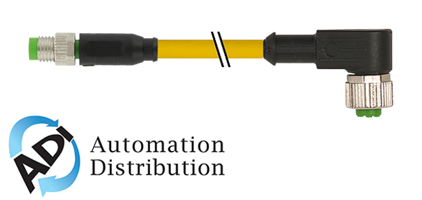 Murrelektronik 7000-88261-0200200 m8 male 0?? / m12 female 90??, pur 3x0.25 yellow, 2m