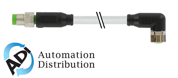 Murrelektronik 7000-88031-2110500 m8 male 0?? / m8 female 90??, pvc 4x0.25 gy ul/csa 5m