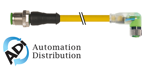 Murrelektronik 7000-40641-0500030 m12 male 0?? / m8 female 90?? led, pur 3x0.25 ye ul/csa+robot+drag chain 0,3m