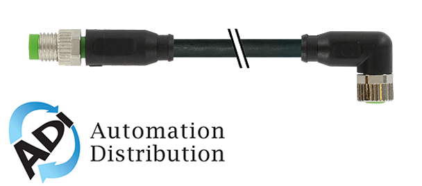 Murrelektronik 7000-88031-6310300 m8 male 0?? / m8 female 90??, pur 4x0.25 bk ul/csa+drag chain 3m