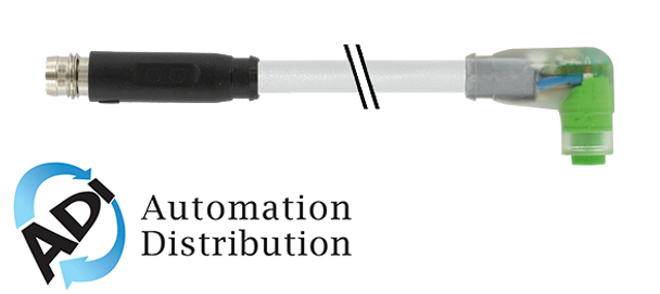 Murrelektronik 7000-88161-2300030 m8 male 0?? / m8 female 90?? snap-in led, pur 3x0.25 gy ul/csa+drag chain 0,3m