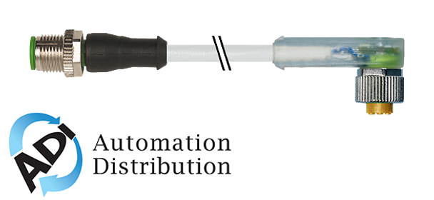 Murrelektronik 7000-40385-2230060 m12 male 0?? / m12 female 90?? led, pur 3x0.34 gy ul/csa 0,6m