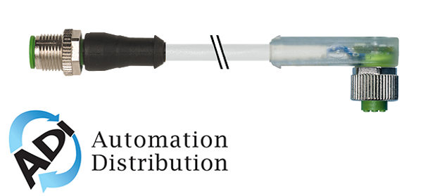 Murrelektronik 7000-40381-2330060 m12 male 0?? / m12 female 90?? led, pur 3x0.34 gray, ul/csa, drag ch 0.6m