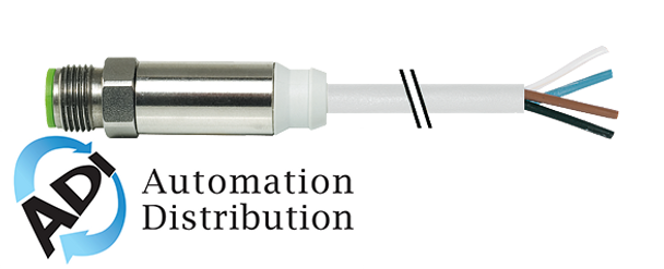 Murrelektronik 7044-12021-2140500 m12-steel male 0?? with cable, pvc 4x0.34 gy ul/csa 5m