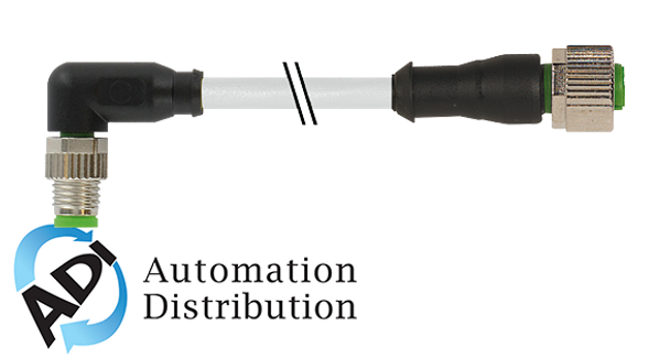 Murrelektronik 7000-88311-2110150 m8 male 90?? / m12 female 0??, pvc 4x0.25 gy ul/csa 1,5m