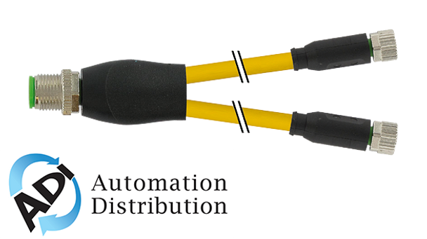 Murrelektronik 7000-40821-0100030 m12 y-distributor / m8 female 0??, pvc 3x0.25 ye ul/csa 0.3m