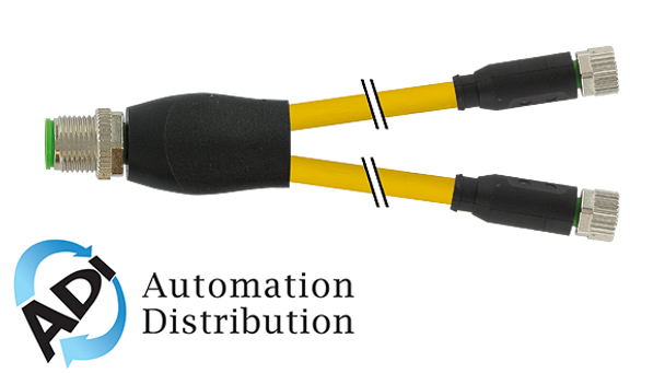 Murrelektronik 7000-40821-0200030 m12 y-distributor / m8 female 0??, pur 3x0.25 ye ul/csa 0,3m