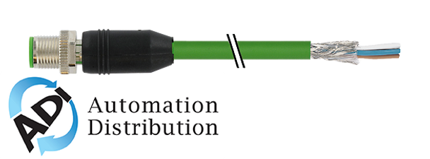 Murrelektronik 7000-14541-7940200 m12 male 0?? shielded, d-cod. with cable en, pur 2x2xawg22 shielded gn ul/csa 2m
