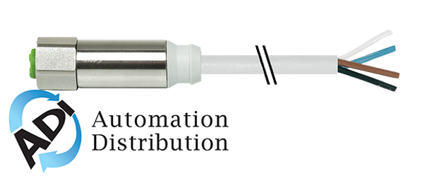 Murrelektronik 7044-12221-2141000 m12-steel female 0?? with cable, pvc 4x0.34 gy ul/csa 10m