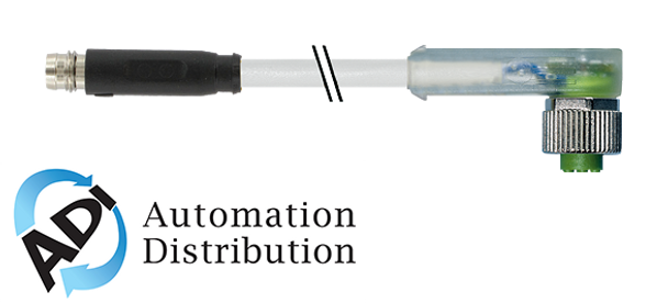 Murrelektronik 7000-88401-2100200 m8male 0?? snap-in / m12fem. 90?? screw-in led, pvc 3x0.25 gy ul/csa 2m