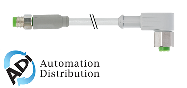 Murrelektronik 7014-88261-2100150 m8 male 0?? / m12 female 90?? f&b, pvc 3x0.25 gy ul/csa 1,5m