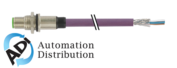 Murrelektronik 7000-13531-8030100 m12 male receptacle rear mount devicenet, pur awg24+22 shielded vt ul/csa+drag ch. 1m