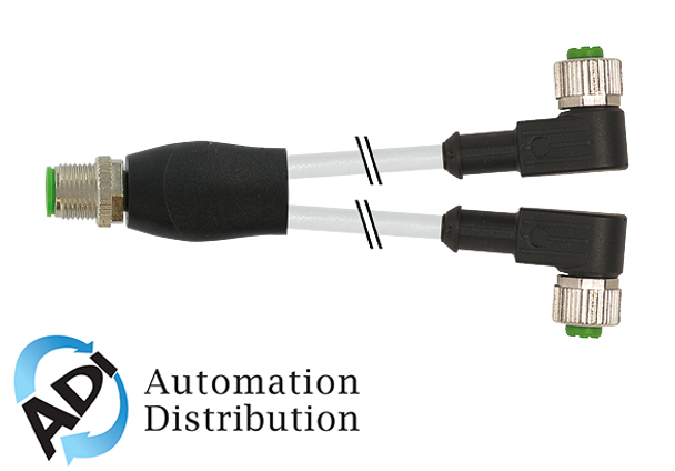 Murrelektronik 7000-40741-2230030 m12 male y-distributor / m12 female 90??, pur 3x0.34 gy ul/csa 0,3m