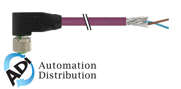 Murrelektronik 7000-14071-8500150 m12 female 90?? shielded b-cod.with cable, profibus, pvc 1x2xawg24 shielded vt ul/csa 1.5m