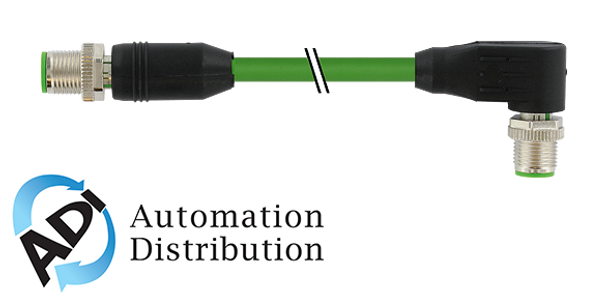 Murrelektronik 7000-44541-7960050 m12 male 0?? / m12 male, 90??, shielded, ethernet, pur 2x2xawg22 shielded gn ul/csa+dragchain 0,5m