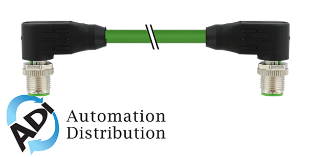 Murrelektronik 7000-44561-7960030 m12 male 90?? / m12 male, 90??, shielded, ethernet, pur 2x2xawg22 shielded gn ul/csa+dragchain 0,3m