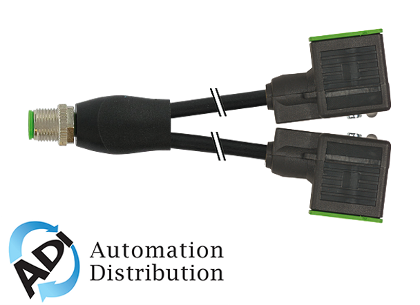 Murrelektronik 7000-42401-6260030 m12 y-distributor / msud valve plug form a 18mm, pur 3x0.75 black 0.3m