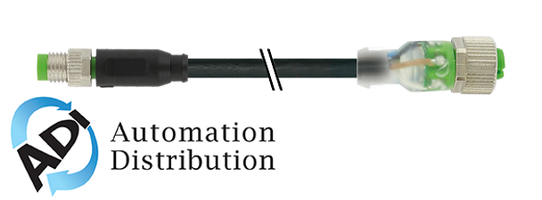 Murrelektronik 7000-88245-6500300 m8 male 0?? / m12 female 0?? led, pur 3x0.25 bk ul/csa+robot+drag chain 3m