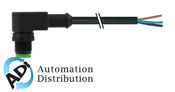 Murrelektronik 7005-12101-6341000 m12 male 90?? with cable lite, pur 4x0.34 bk ul/csa+drag chain 10m