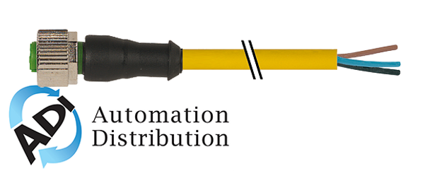 Murrelektronik 7000-12161-0530750 m12 female 0??, pur 3x0.34 yellow, ul/csa + robot, drag ch 7.5m