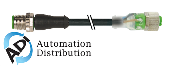 Murrelektronik 7000-40311-6340500 m12 male 0?? / m12 female 0?? led, pur 4x0.34 black ul/csa, drag ch 5m