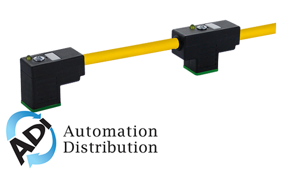 Murrelektronik 7000-58431-0270150 msud double valve plug form ci 9.4 mm, pur 4x0.75 yellow, 1.5m