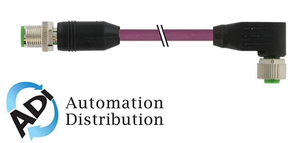 Murrelektronik 7000-44011-8400100 m12 male 0??/m12 female 90?? shielded b-cod.profibus, pur 1x2xawg24 shielded vt ul/csa+dragchain 1m