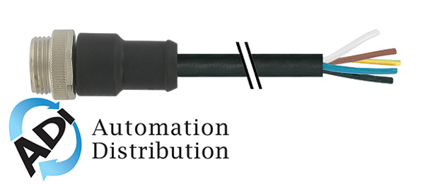 Murrelektronik 7700-A5001-UMD0300 mini (7/8) 5 pole, male (ext.) 0?? w/ cable, pur 5x1.5 (5x16awg) bk ul/csa 3m