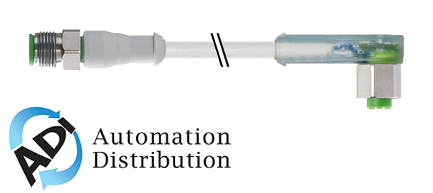 Murrelektronik 7014-40341-2140060 m12 male 0?? / m12 female 90?? led f&b, pvc 4x0.34 gray, 0.6m
