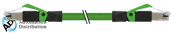 Murrelektronik 7000-74301-8000025 rj45 male 0?? / rj45 male 0?? shielded ethernet, pvc 2x2xawg22 shielded gn ul/csa 0,25m