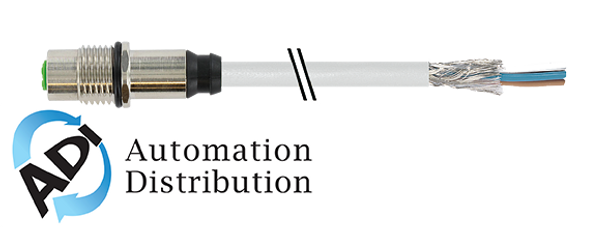 Murrelektronik 7000-17191-2910100 m12 female receptacle shielded rear mount, pur 8x0,25 shielded gy 1,0m