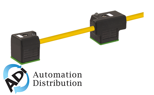 Murrelektronik 7000-58001-0370500 msud double valve plug form a 18mm, pur 4x0.75 yellow, ul/csa, drag ch 5m