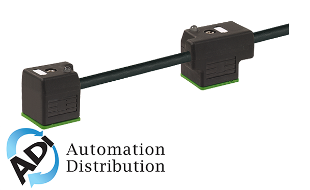 Murrelektronik 7000-58001-6370500 msud double valve plug form a 18mm, pur 4x0.75 black ul/csa, drag ch 5m